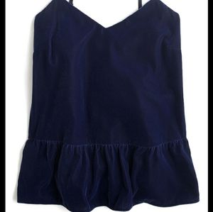 Tall J.Crew Velvet Peplum Tank